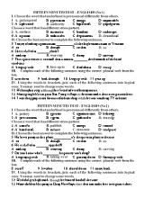 Fifteen minutes test - English 9 (No1)